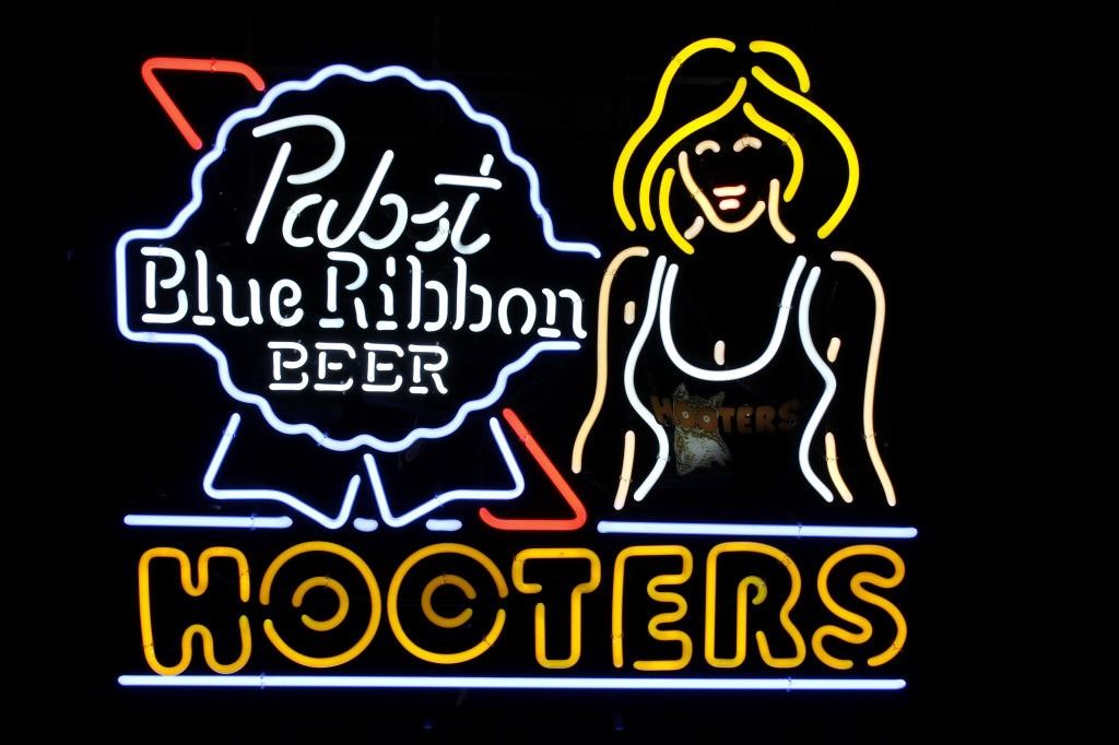 Pabst Blue Ribbon Hooters Neon Lighted Sign