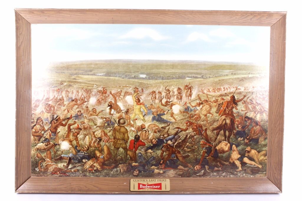 1952 Budweiser Custer S Last Fight Sign