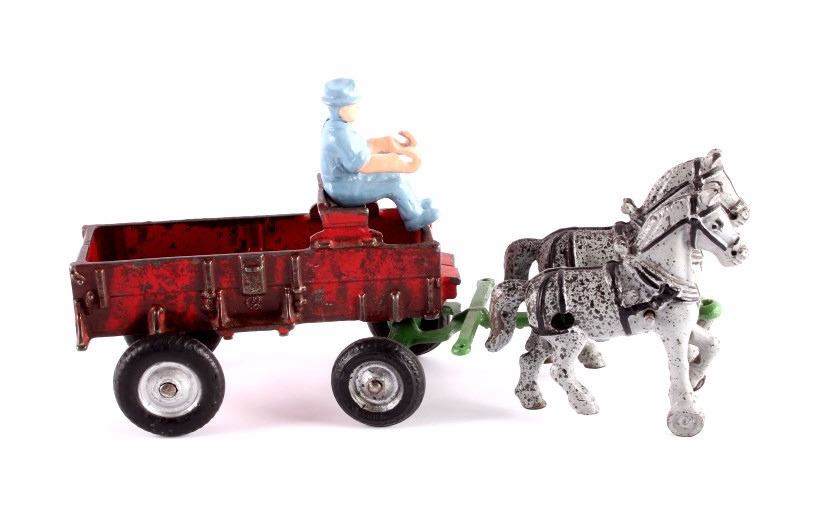 Arcade Cast Iron Horse Drawn Delivery Wagon