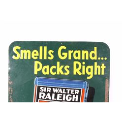 Tin Sir Walter Raleigh Tobacco Advertisement Sign