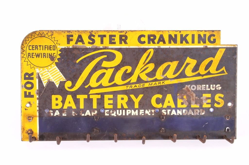 Packard Korelug Battery Cable Hanger Sign