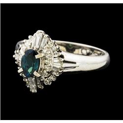 0.47 ctw Alexandrite and Diamond Ring - Platinum