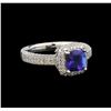 Image 1 : 14KT White Gold 1.41 ctw Tanzanite and Diamond Ring