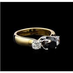 2.11 ctw Black and White Diamond Ring - 14KT Yellow Gold