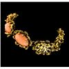 Image 2 : 25.55 ctw Coral Bracelet - 10KT Yellow Gold