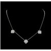 Image 2 : 14KT White Gold 1.40 ctw Diamond Necklace