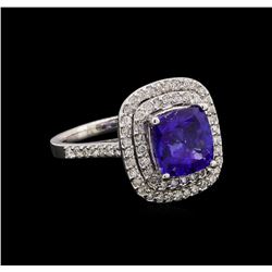 14KT White Gold 3.67 ctw Tanzanite and Diamond Ring