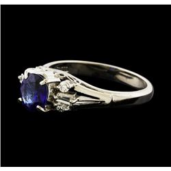 1.07 ctw Sapphire and Diamond Ring - Platinum