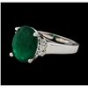Image 1 : 3.73 ctw Emerald and Diamond Ring - 14KT White Gold