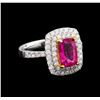 Image 1 : 14KT Two-Tone Gold 1.92 ctw Tourmaline and Diamond Ring