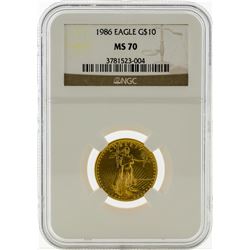 1986 NGC MS70 $10 Eagle Gold Coin