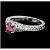 Image 1 : 0.83 ctw Ruby and Diamond Ring - Platinum