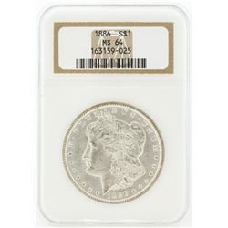 1886 MS64 NGC Morgan Silver Dollar