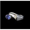 Image 1 : 0.86 ctw Tanzanite and Diamond Ring - 14KT White Gold