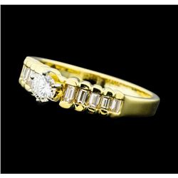 0.50 ctw Diamond Pyramid Ring - 14KT Yellow Gold