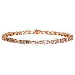 6.89 ctw Morganite and Diamond Bracelet - 14KT Rose Gold