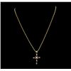 Image 1 : 0.30 ctw Ruby and Diamond Pendant and Chain - 14KT Yellow Gold