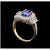 Image 4 : 14KT Yellow Gold 2.24 ctw Tanzanite and Diamond Ring