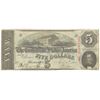 Image 1 : 1863 $5 The Confederate States of America Note T-60 CC