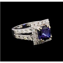 14KT White Gold 3.08 ctw Sapphire and Diamond Ring