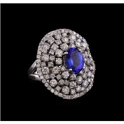 14KT White Gold 2.55 ctw Tanzanite and Diamond Ring