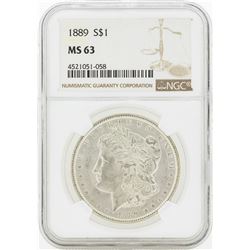 1889 MS63 NGC Morgan Silver Dollar