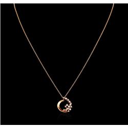 0.35 ctw Diamond Pendant With Chain - 14KT Rose Gold