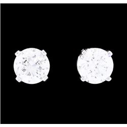 0.50 ctw Diamond Stud Earrings - 14KT White Gold