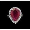 Image 2 : 14KT White Gold 5.88 ctw Ruby and Diamond Ring