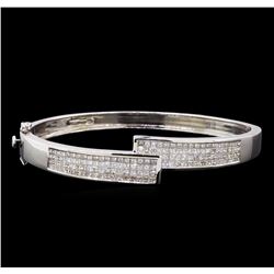 2.62 ctw Diamond Bangle Bracelet - 18KT White Gold