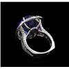 Image 3 : 15.06 ctw Tanzanite and Diamond Ring - 14KT White Gold