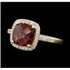 2.65 ctw Garnet And Diamond Ring - 10KT Yellow Gold