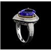 Image 4 : 14KT Two-Tone Gold 4.23 ctw Tanzanite and Diamond Ring