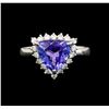 Image 2 : 14KT White Gold 3.30 ctw Tanzanite and Diamond Ring