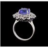Image 4 : 5.78 ctw Tanzanite and Diamond Ring - 14KT White Gold