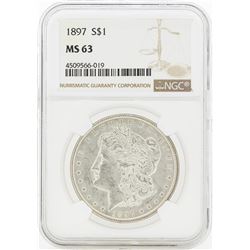 1897 MS63 NGC Morgan Silver Dollar