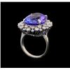 Image 4 : GIA Cert 16.94 ctw Tanzanite and Diamond Ring - 14KT White Gold