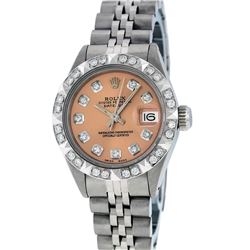 Rolex Stainless Steel Diamond DateJust Ladies Watch