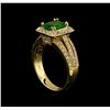 Image 4 : 1.22 ctw Tsavorite and Diamond Ring - 14KT Yellow Gold