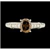 Image 2 : 1.20 ctw Fancy Brown Diamond Ring - Platinum