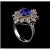 Image 4 : 14KT White Gold 2.45 ctw Tanzanite and Diamond Ring