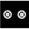 Image 1 : 0.80 ctw Diamond Halo Earrings - 14KT White Gold