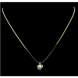 0.05 ctw Diamond Pendant with Chain - 14KT Yellow Gold