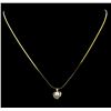 Image 1 : 0.05 ctw Diamond Pendant with Chain - 14KT Yellow Gold