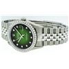 Image 3 : Rolex Stainless Steel Green Vignette Diamond DateJust Men's Watch