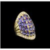 Image 1 : 14KT Yellow Gold 7.21 ctw Tanzanite and Diamond Ring