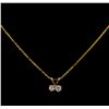 Image 1 : 0.10 ctw Diamond Pendant With Chain - 14KT Yellow Gold