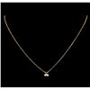 Image 2 : 0.10 ctw Diamond Pendant With Chain - 14KT Yellow Gold