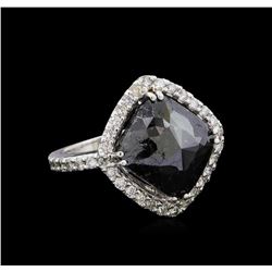 8.30 ctw Black Diamond Ring - 14KT White Gold