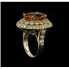 Image 4 : 14KT White Gold 15.39 ctw Citrine and Diamond Ring